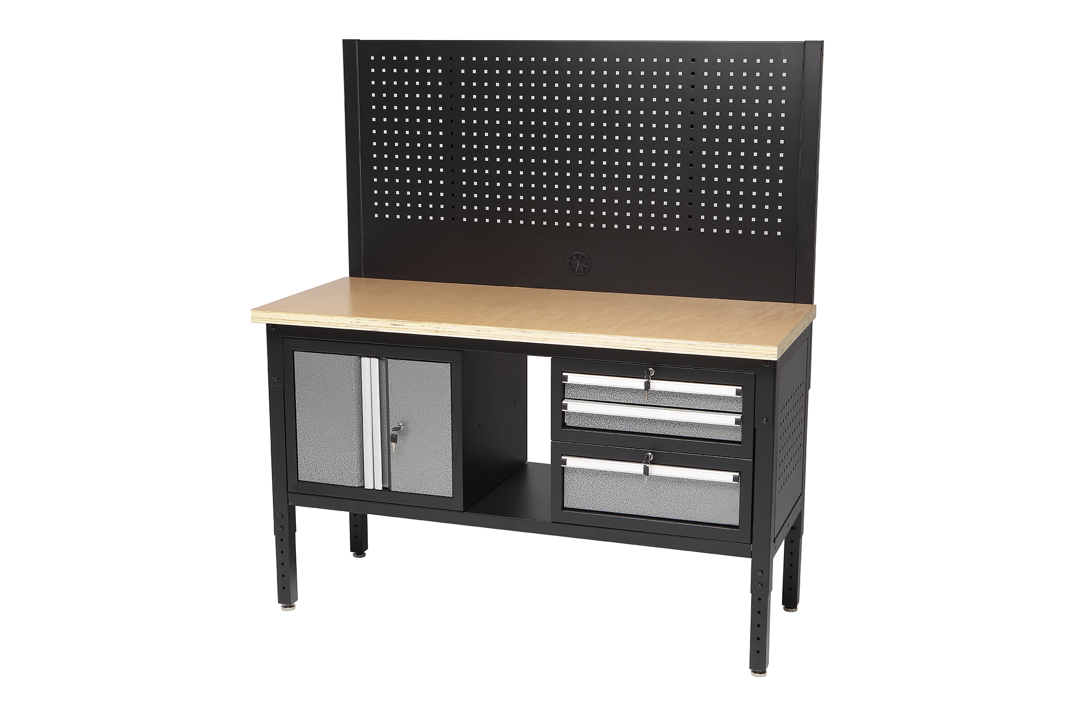 Mesa de trabajo C/Panel performado y 3 módulos 1520mm ALYCO